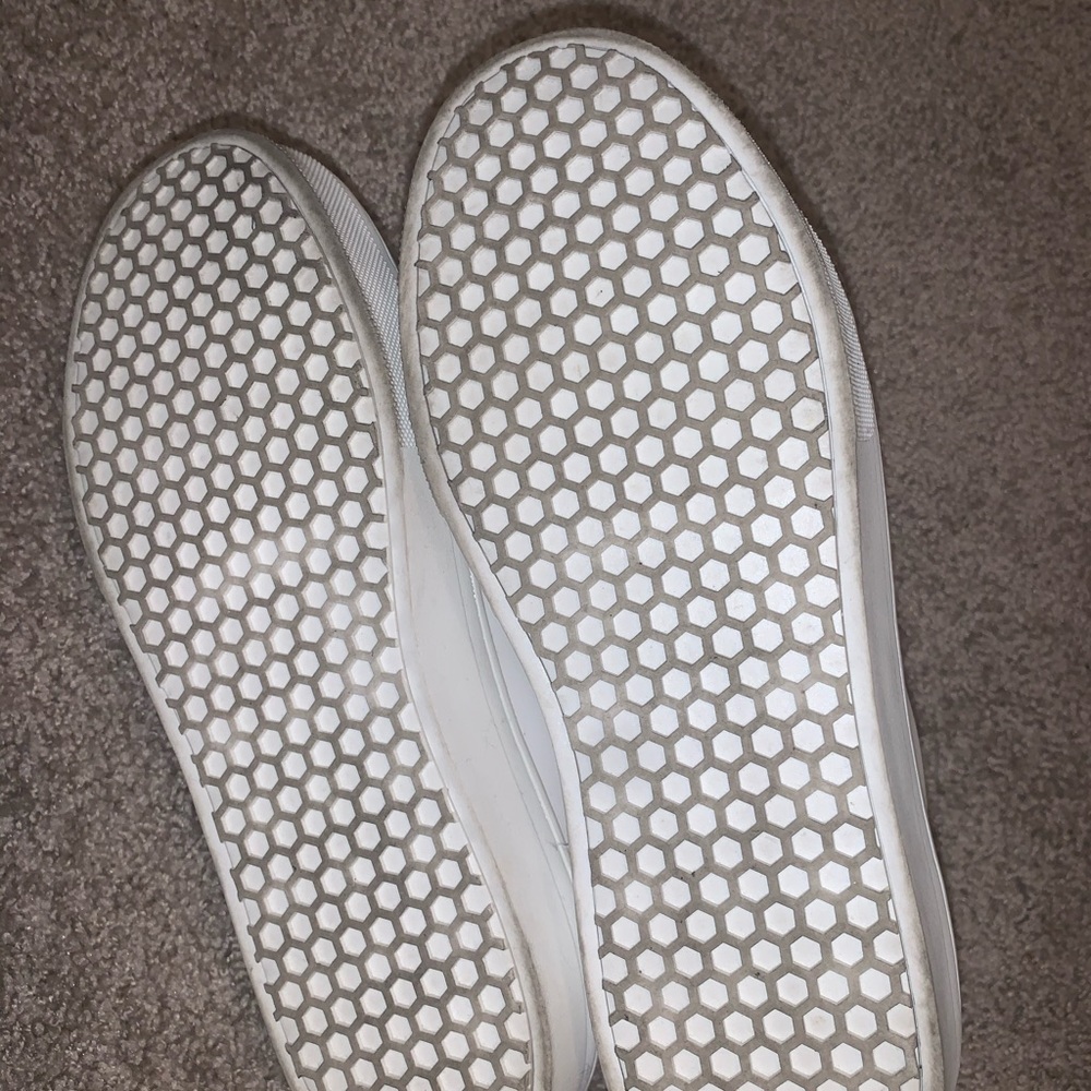 White Sam Edelman Sneakers with Grey and Navy Poms - Picture 10 of 10